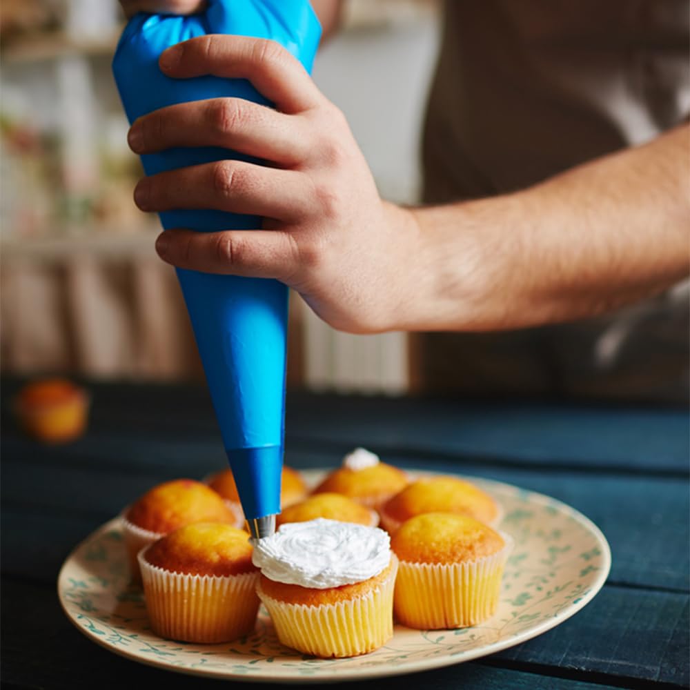 Venuscello® Icing Piping Savoy Disposable Blue Mash Thick 21" Sticky Bags for Decorating Cake, Pastry, Cookies Ideal for Baking Easy to Grip and Comfortable