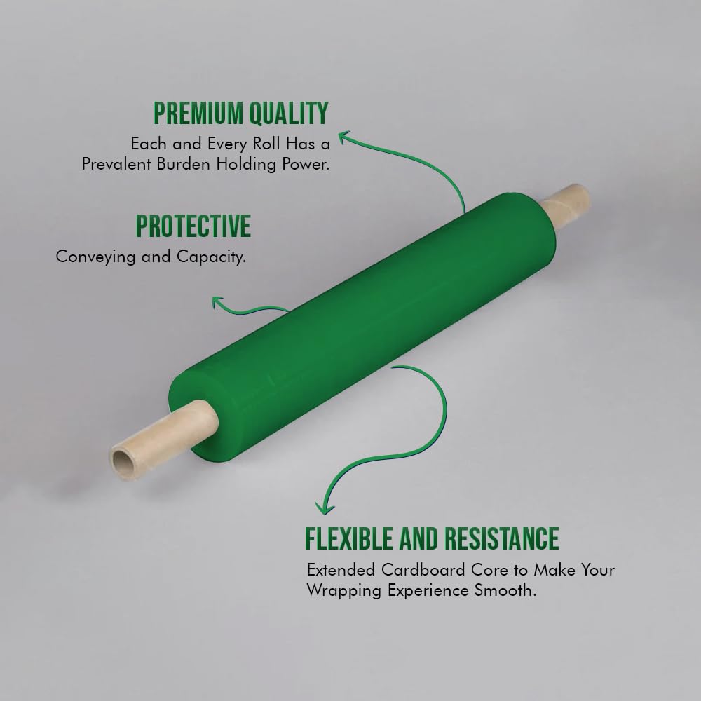 Venuscello® Pallet Stretch Wrapping Roll 400mm x 200m 20mu Extended Core Heavy Duty Shrink Wrap for Secure Packaging & Moving