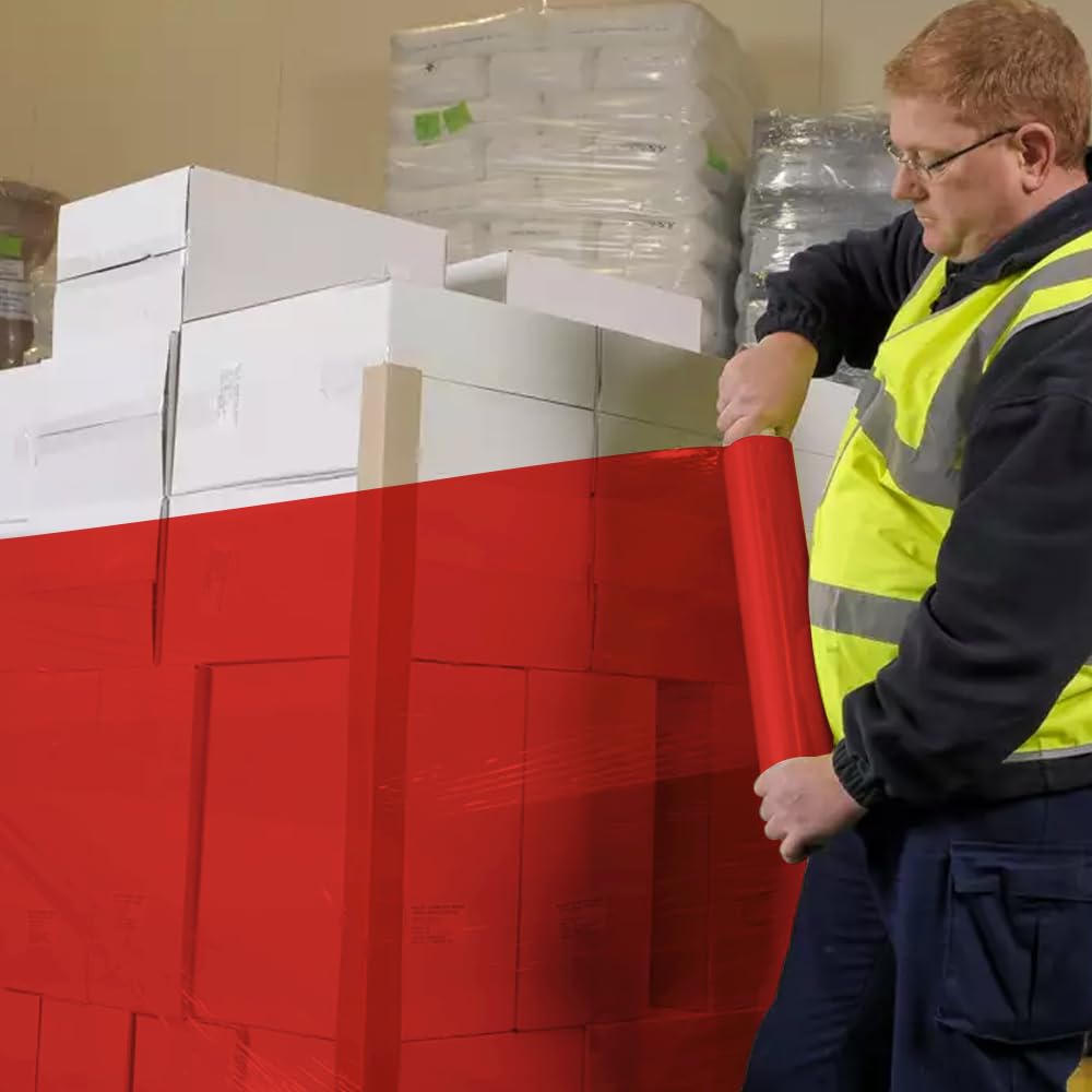 Venuscello® Pallet Stretch Wrapping Roll 400mm x 200m 20mu Extended Core Heavy Duty Shrink Wrap for Secure Packaging & Moving