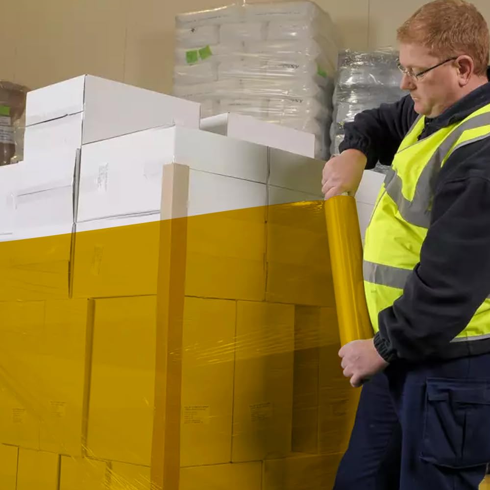 Venuscello® Pallet Stretch Wrapping Roll 400mm x 200m 20mu Extended Core Heavy Duty Shrink Wrap for Secure Packaging & Moving