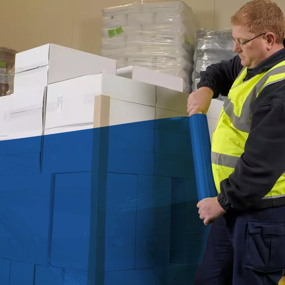 Venuscello® Pallet Stretch Wrapping Roll 400mm x 200m 20mu Extended Core Heavy Duty Shrink Wrap for Secure Packaging & Moving