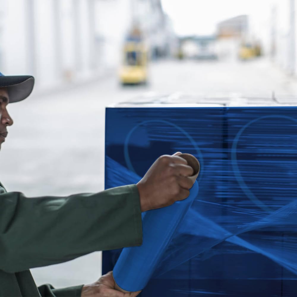Venuscello® Pallet Stretch Wrapping Roll 400mm x 200m 20mu Extended Core Heavy Duty Shrink Wrap for Secure Packaging & Moving