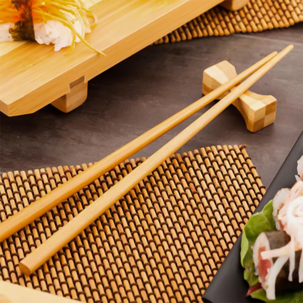 Venuscello Tithe Wooden Bamboo Chopsticks Durable Bamboo Sticks 9 Inch - Ideal for BBQ, Chinese, Cake Topper, Chocolate Fountain and Fruits