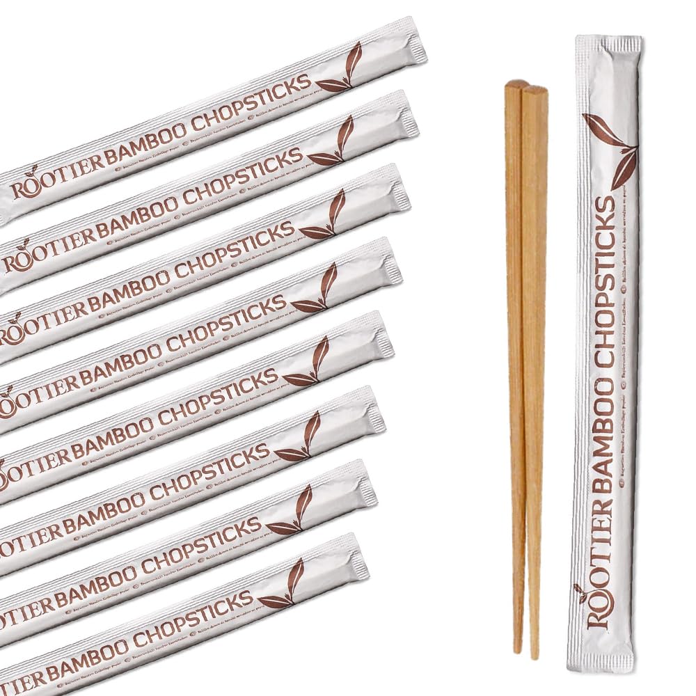 Venuscello Tithe Wooden Bamboo Chopsticks Durable Bamboo Sticks 9 Inch - Ideal for BBQ, Chinese, Cake Topper, Chocolate Fountain and Fruits