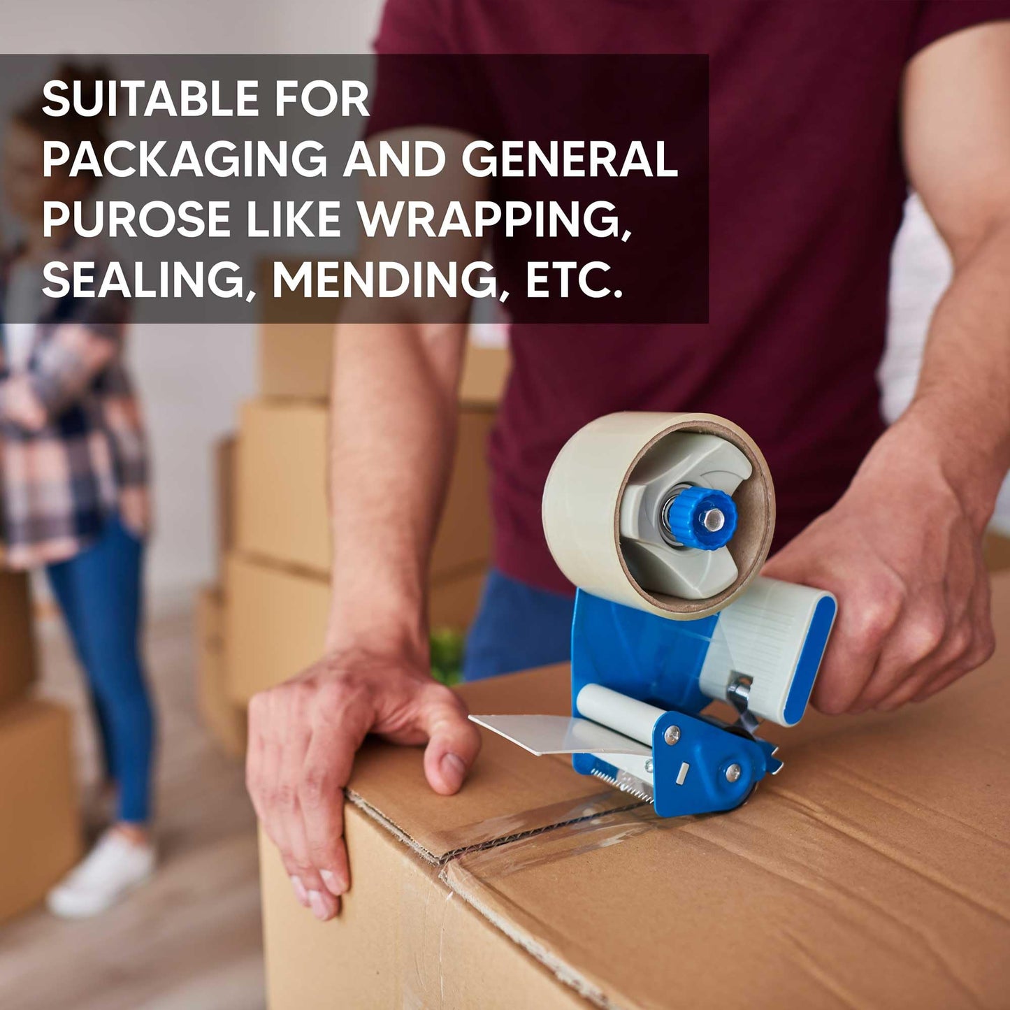 Venuscello Vibac Clear Parcel Packaging Tape Industrial Purpose Rolls 48mm x 66m Ideal for Cardboard Box Packing House Moving Courier Packaging Heavy Duty Shipping Sellotape