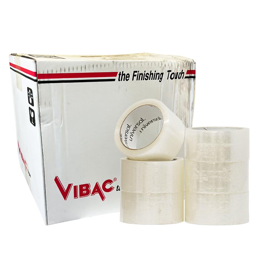 Venuscello Vibac Clear Parcel Packaging Tape Industrial Purpose Rolls 48mm x 66m Ideal for Cardboard Box Packing House Moving Courier Packaging Heavy Duty Shipping Sellotape