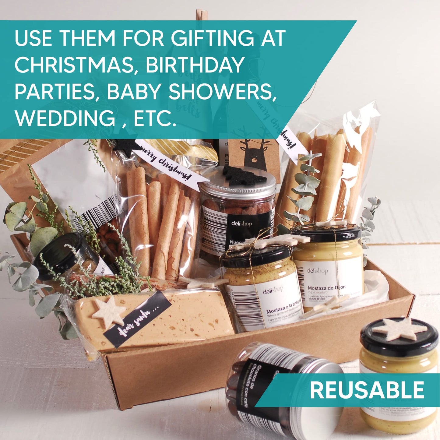 Venuscello® Cardboard Gift Hamper Tray 16" x 11" x 3" Empty Serving Tray for Christmas Gifts & Drink Cans