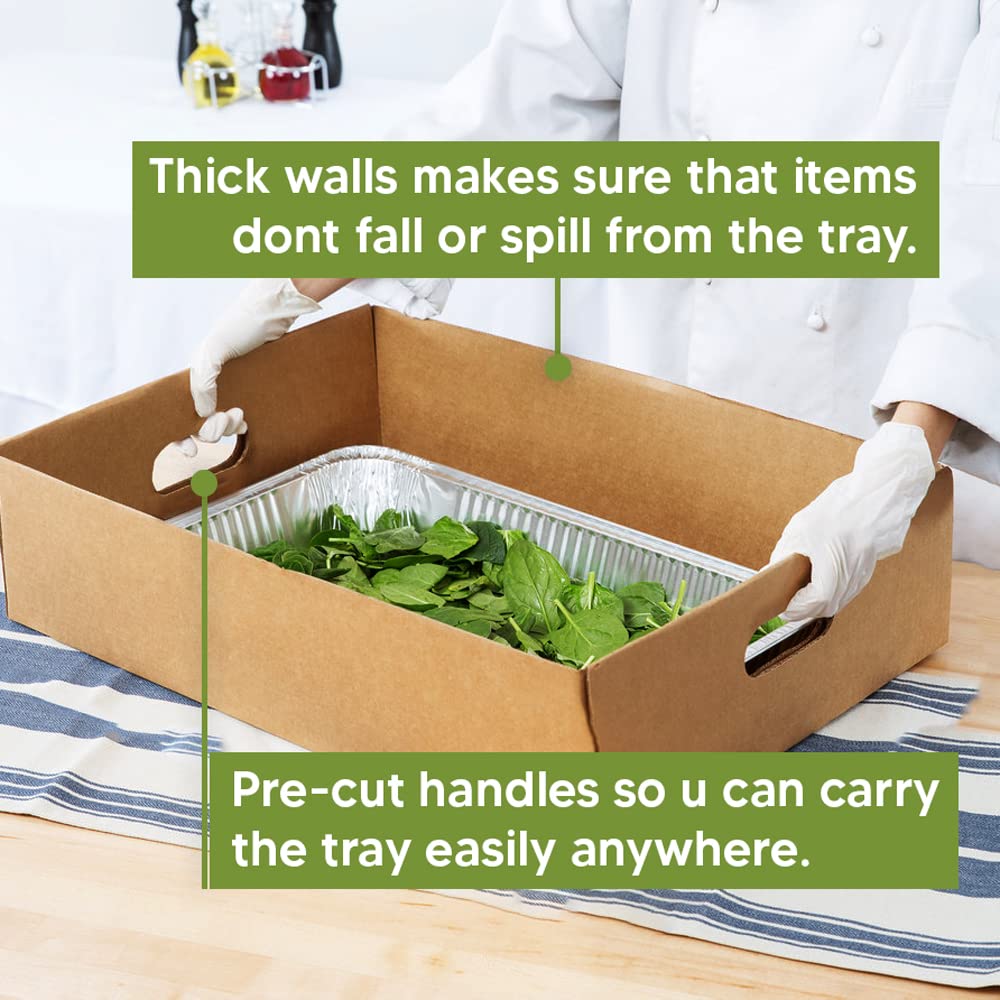 Venuscello® Cardboard Gift Hamper Tray 16" x 11" x 3" Empty Serving Tray for Christmas Gifts & Drink Cans