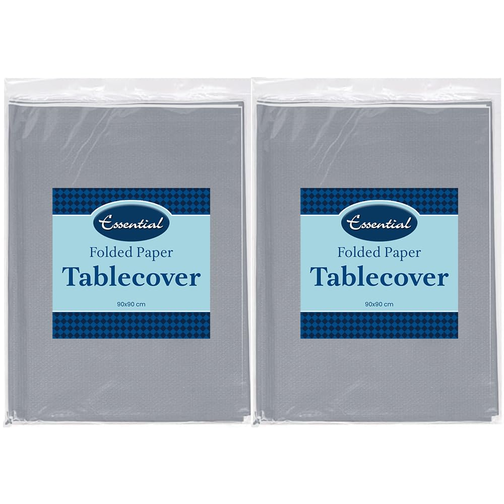 Venuscello Paper Table Cover Cloths, 90cm x 90cm Square, Disposable, Folded, for Birthday Party