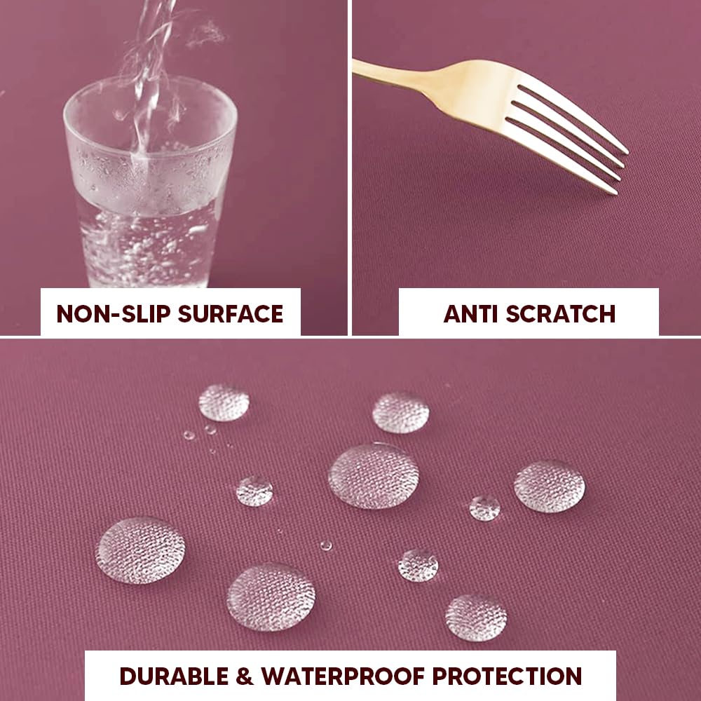 Venuscello Round Plastic Tablecloths Covers Reusable 84" (213cm) for Elegant & Durable Birthday & Events Table Decorations Home Use