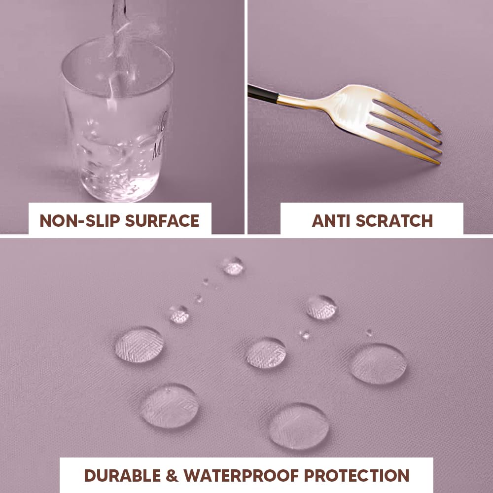 Venuscello Round Plastic Tablecloths Covers Reusable 84" (213cm) for Elegant & Durable Birthday & Events Table Decorations Home Use