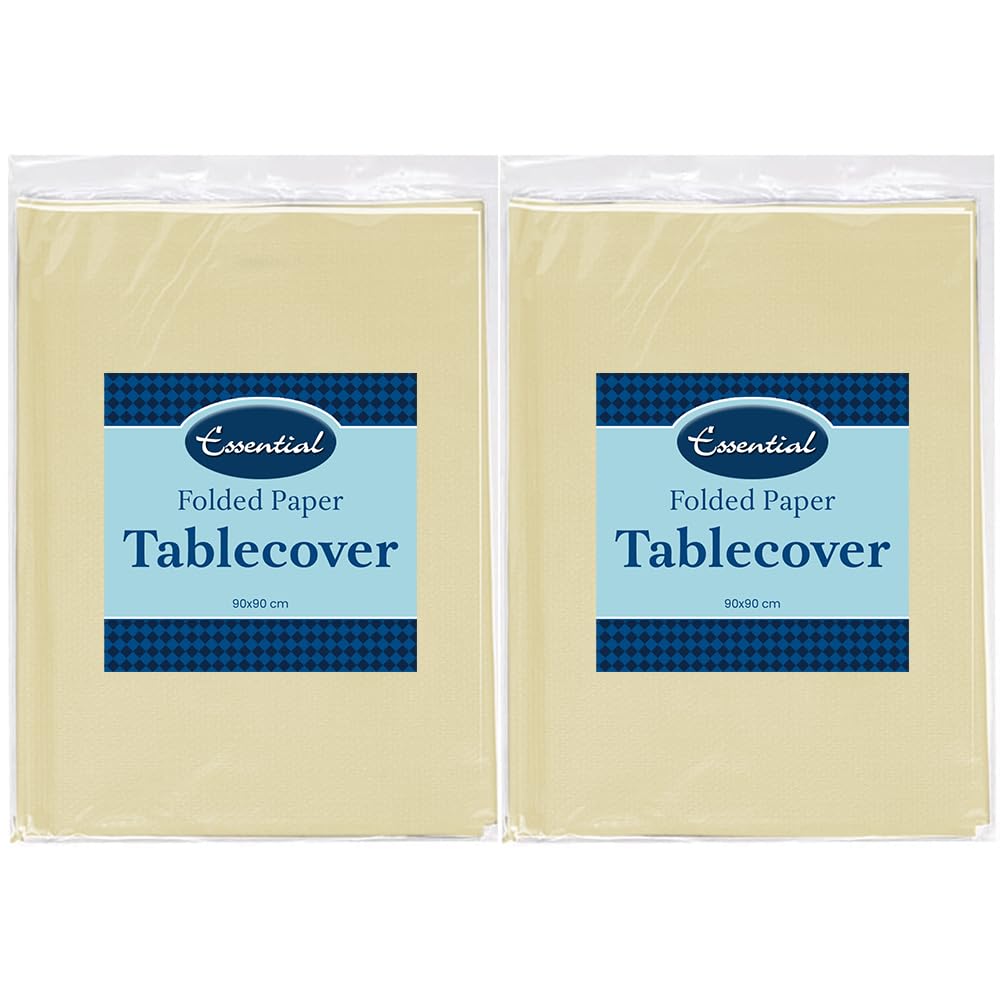 Venuscello Paper Table Cover Cloths, 90cm x 90cm Square, Disposable, Folded, for Birthday Party