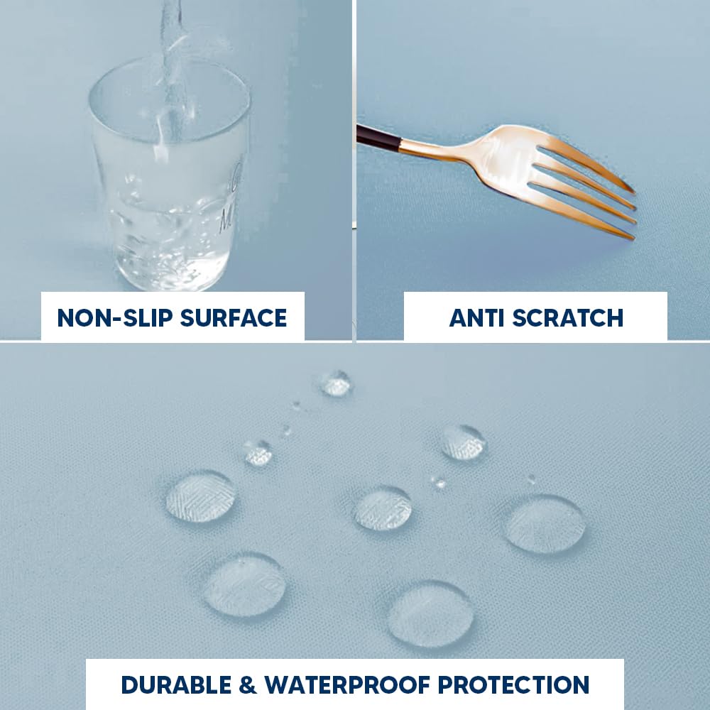 Venuscello Round Plastic Tablecloths Covers Reusable 84" (213cm) for Elegant & Durable Birthday & Events Table Decorations Home Use