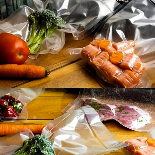 Venuscello Clear Vacuum Sealer Bags, 70mu, Food Saver Storage Pouches for Industrial & Commercial Use only