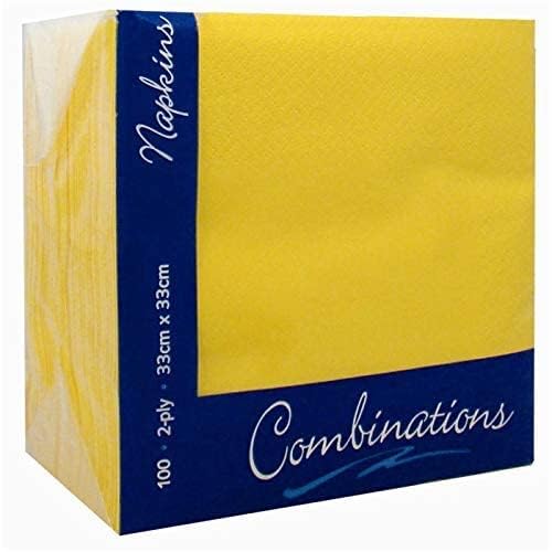 Combinations Napkins 2ply 100 Pieces for Parties/Events/Dinners/Home (Yellow)