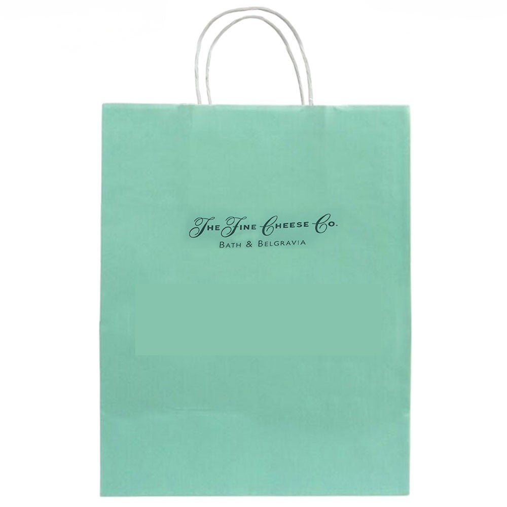 250 x Rope Handle Paper Carrier Bags The Fine Cheese Printed  26cm x 36cm x 12cm
