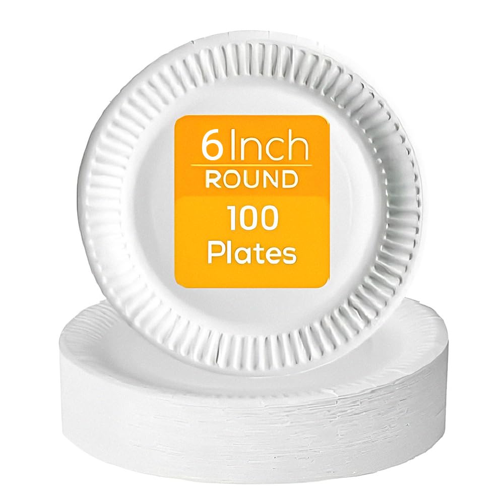 Venuscello® Biodegradable Disposable Paper White Plates – Party and Wedding Plates for Hot and Cold Foods Microwave