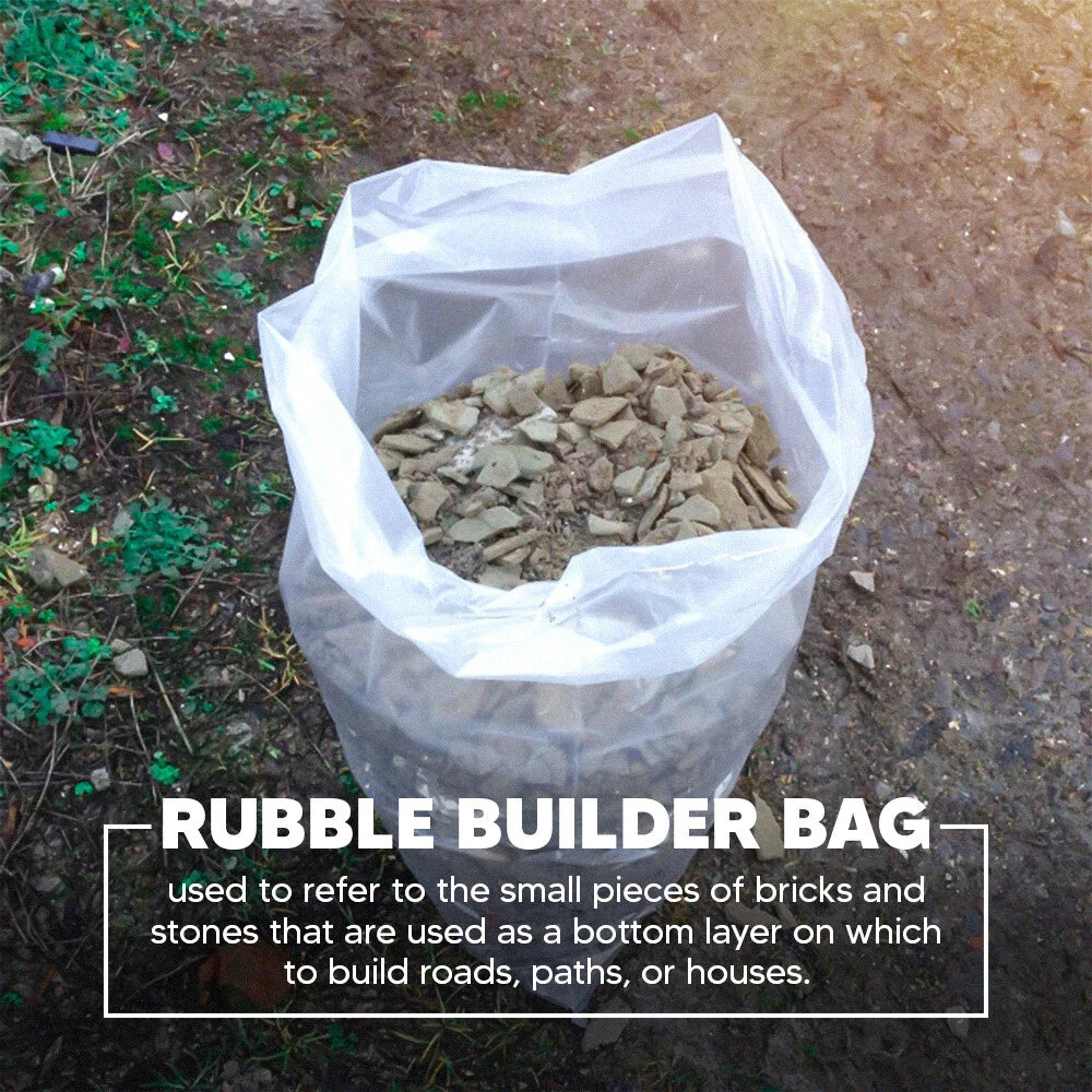 Clear Heavy Duty Rubble Sacks Construction Builder Bags 20" x 30" 200 Gauge