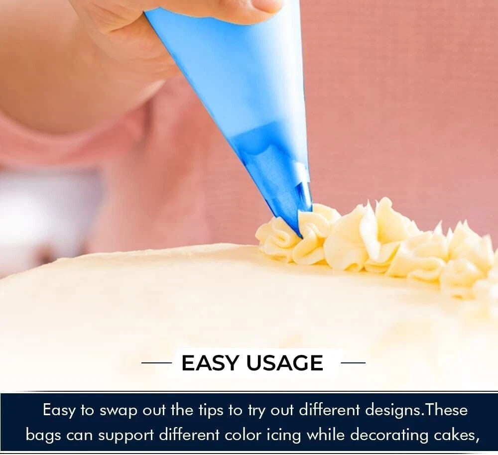Disposable Icing Piping Bag Blue Non Sticky Savoy Cake Decoration Pastry Bag 21"