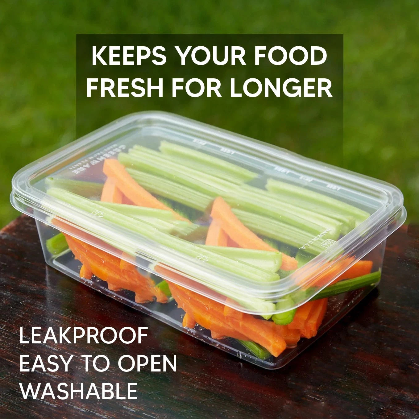 Food Storage Container with Lid Clear Reusable Plastic Meal Prep Takeaway Boxes