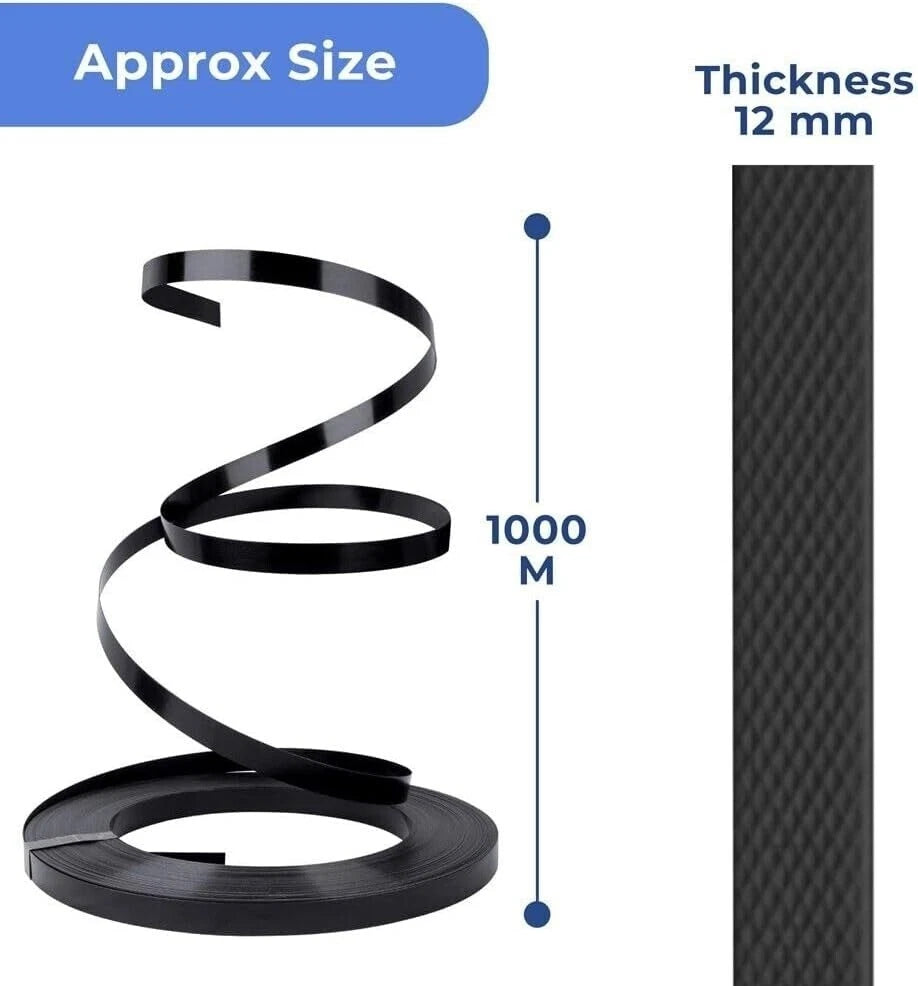 Pallet Strapping Banding Coil 1000m x 12mm Heavy Duty Polypropylene Packing Coil