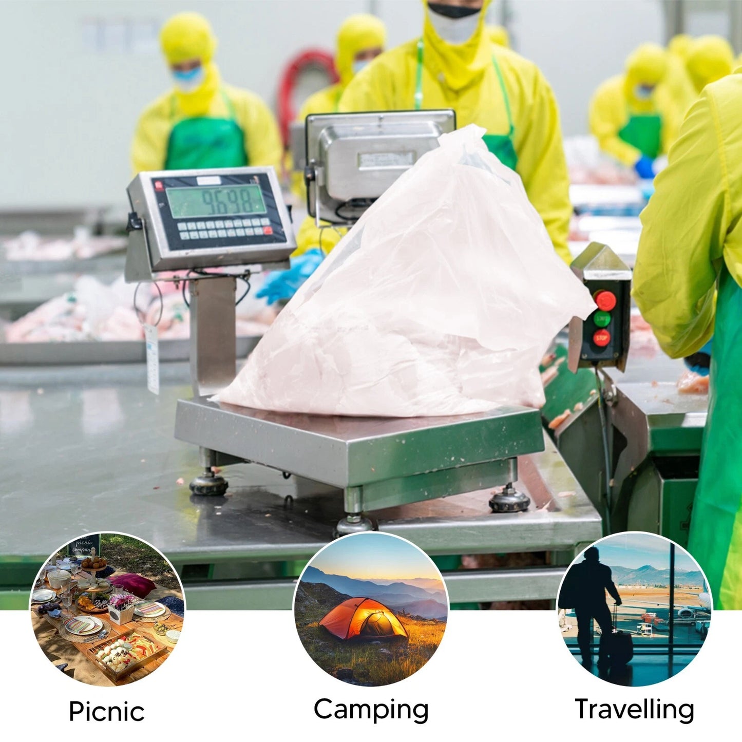 5000 x White HDPE Counter Bags for Meat Storage Freezing - All Sizes