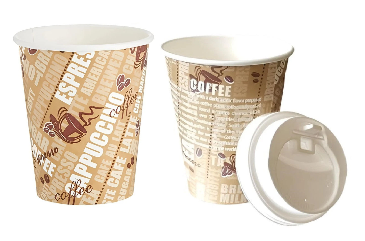 Disposable Coffee Paper Cups Restaurants Catering Supply - 8 / 10 / 12oz