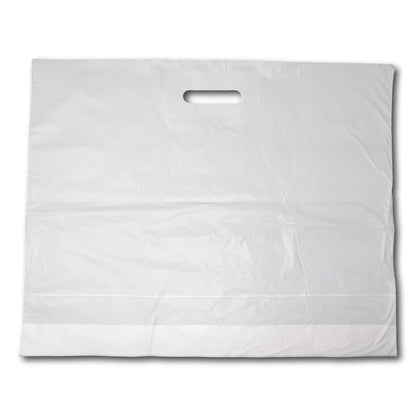 500 x Light Grey Patch Handle Bags 22" x 18" x 3" Reusable Shopping Bags