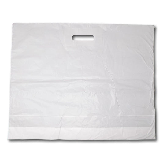 500 x Light Grey Patch Handle Bags 22" x 18" x 3" Reusable Shopping Bags