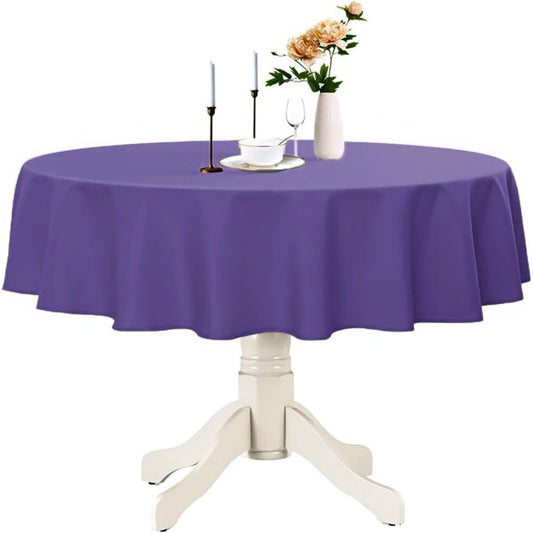 Plastic Table Cloth Reusable Waterproof Wipeable Purple Table Cover 84" (213cm)