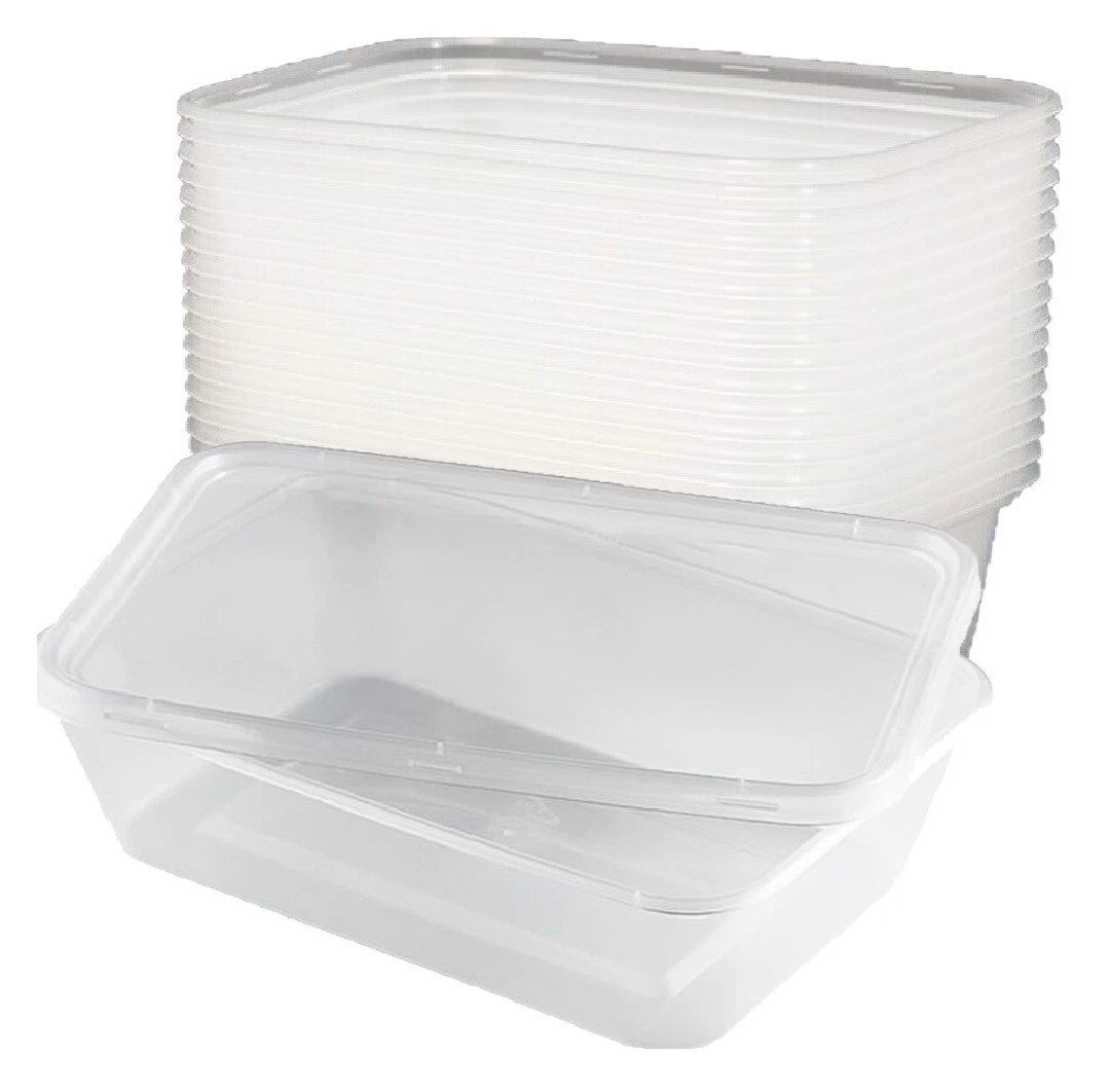 Food Storage Container with Lid Clear Reusable Plastic Meal Prep Takeaway Boxes