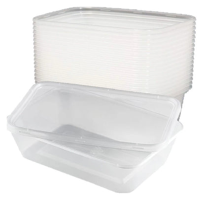 Food Storage Container with Lid Clear Reusable Plastic Meal Prep Takeaway Boxes