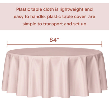 Plastic Table Cloth Reusable Waterproof Wipeable Pink Table Protector Cover 84"