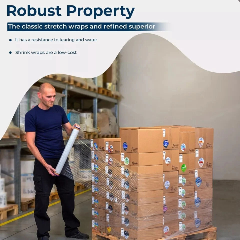 Pallet Wrap Shrink Clear Non Extended Cling Wrapping Film 400mm x 250m 20mu