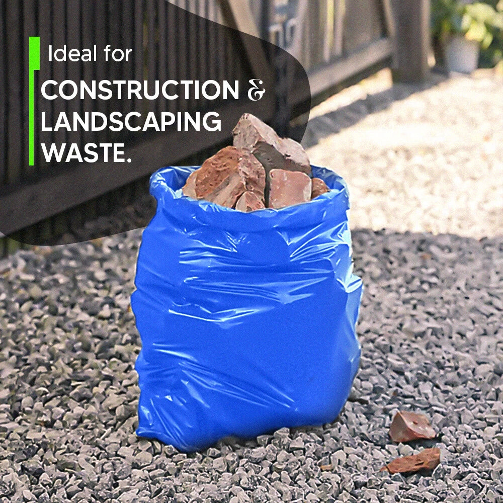 Heavy Duty Rubble Sacks Blue Construction Builder Bags 20" x 30" 400 Gauge