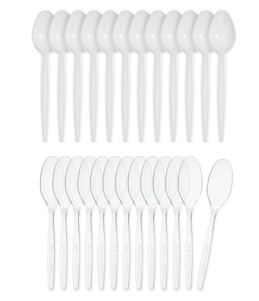 Small Plastic Tea Spoons Reusable Heavy Duty Catering Supply Weddings Parties