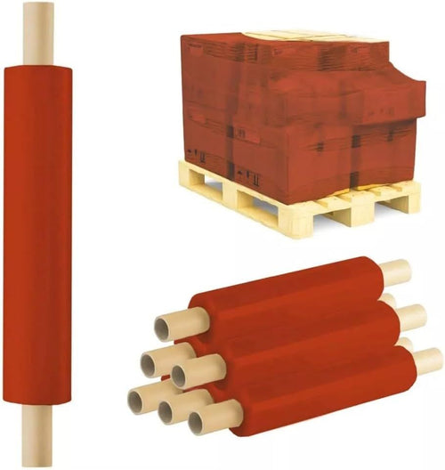 Pallet Wrap Extended Core 400mm x 200m 25mu Red Stretch Shrink Wrapping Film for Industrial Uses