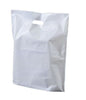 White Patch Handle Bags Reusable Plastic Carrier Bags for Supermarket - 22" x 18" x 3"