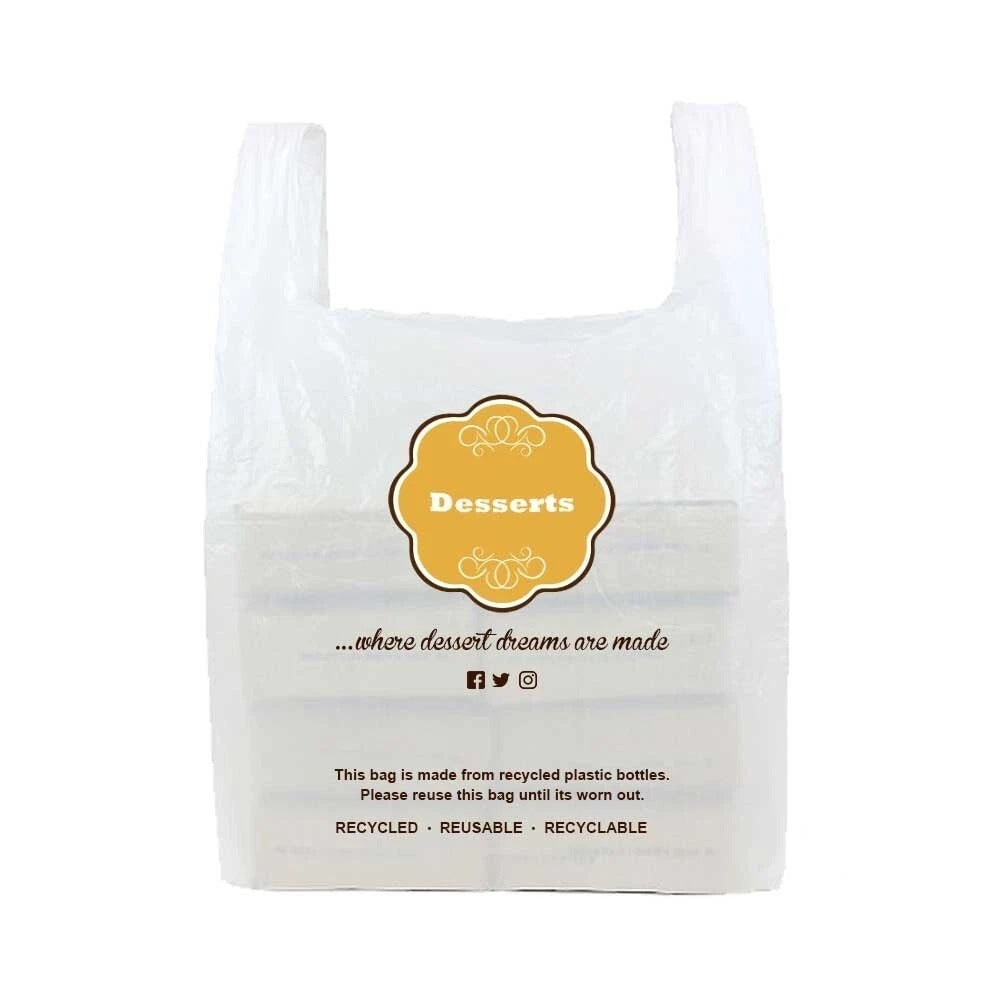 Dessert Vest Carrier Bags 11" x 17" x 23" for Takeaway Desserts & Chocolates