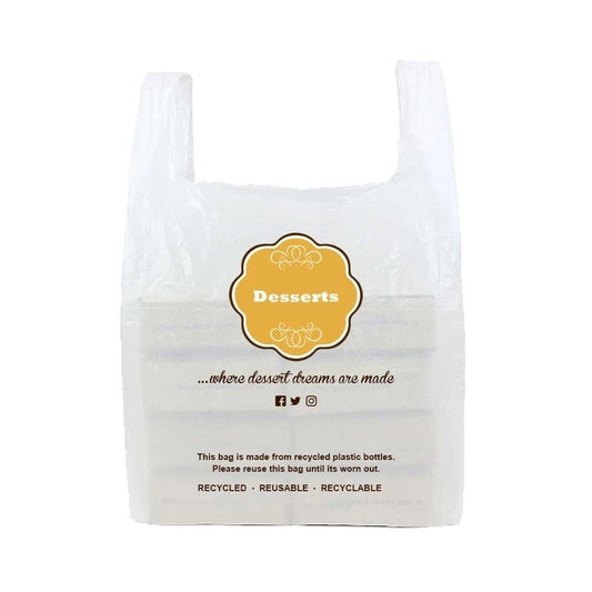 Dessert Vest Carrier Bags 11" x 17" x 23" for Takeaway Desserts & Chocolates