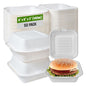 White Biodegradable Bagasse Burger Boxes - 6" (450ml)