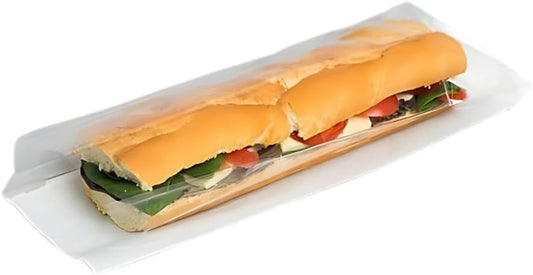 Film Fronted Bags White Clear Window Food Display Bags - 4" x 6" x 14"