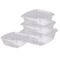Reusable Plastic Hinged Lid Salad Containers - Select Size