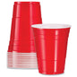 Disposable Plastic Cups Red Reusable Drinking Vending Cups