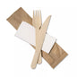 Tithe Wooden Cutlery Set of 3 1 Knife 1 Fork 1 2Ply White Paper Napkin 2Ply