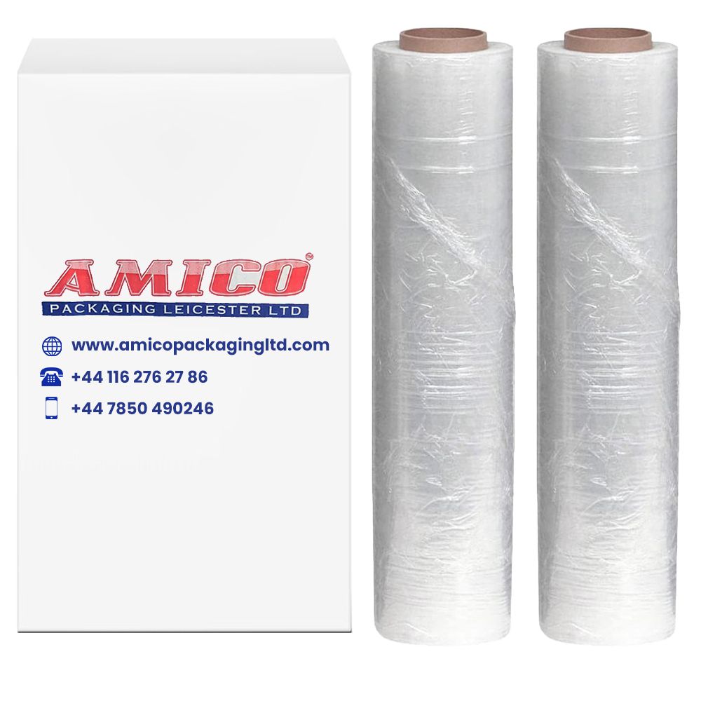 Clear Pallet Wrap Non-Extended Core Stretch Shrink Wrapping Film - 500mm x 250m, 23mu