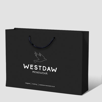 100 x Clothes Paper Bags with Rope Handles Westdaw Mens Wear 40cm x 32cm x 10cm