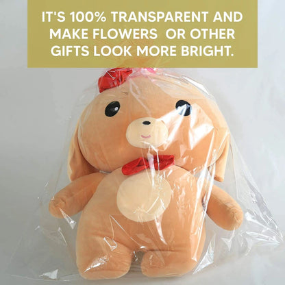 Clear Cellophane Wrap Roll Hamper Flower Decorating Wrapping Paper 80cm x 100m
