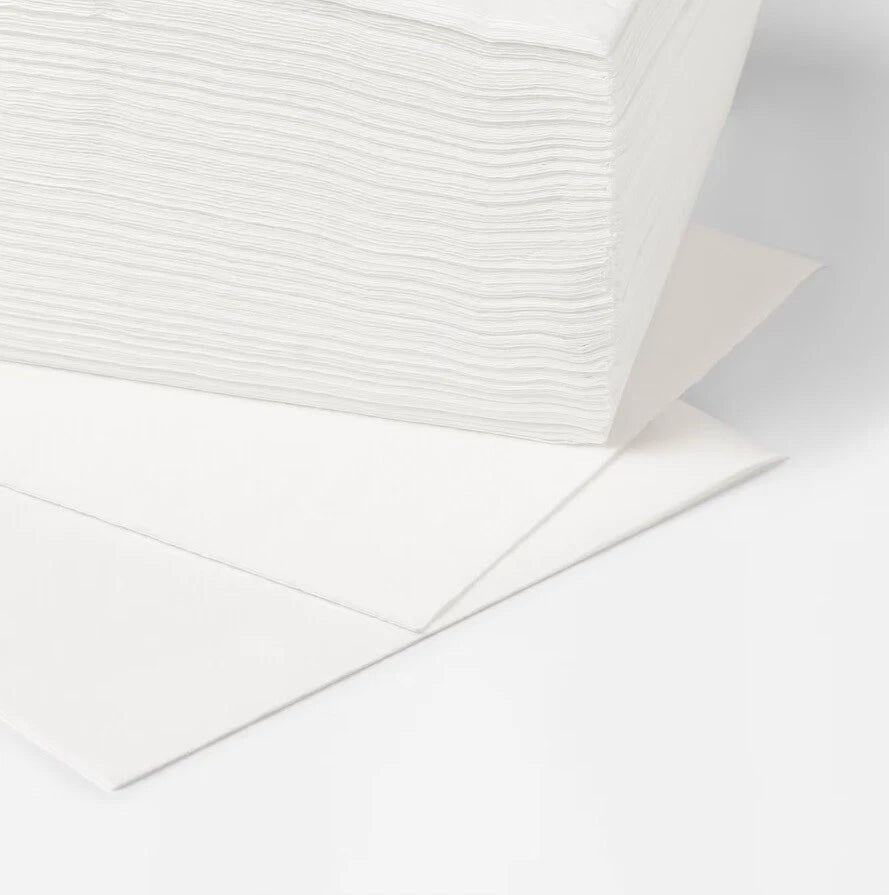 White Serviettes Paper Napkin Disposable Tissue for Party 30cm x 30cm 1Ply