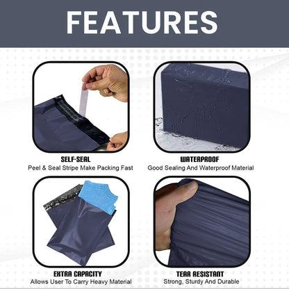 80,000 x Dark Grey Mailing Bag Misprinted Postage Mailers 8" x 12" (Full Pallet)